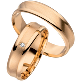 Linden Trauringe / Eheringe Dübendorf aus Roségold mit Diamant W/si - 1414/1415